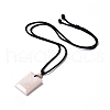 Dyed Natural Fossil Coral Rectangle Pendant Necklace for Women NJEW-C002-02A-2