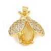 Rack Plating Brass Micro Pave Clear Cubic Zirconia Pendants ZIRC-L100-150G-01-1