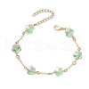 Brass Cable Chains Beads Bracelets for Women BJEW-JB11470-05-2