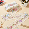 15 Yards Double Side Embroidery Flowr Polyester Lace Ribbons OCOR-WH0045-37-4