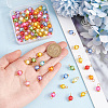 Acrylic Round Charms with Golden Tone Brass Loops PALLOY-HY00012-3