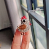 Chick Alloy Rhinestone Brooches PW-WG23392-01-3
