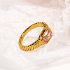Mother's Day Rings 304 Stainless Steel Pave Cubic Zirconia Finger Rings for Women FS-WGAA4E7-20-1