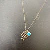 Alloy Aquamarine Rhinestone Constellation Pendant Necklaces for Women Men WG398AA-08-1