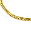 Brass Round Snake Chains Bracelets for Women BJEW-D041-02G-2