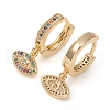 Brass Micro Pave Cubic Zirconia Huggie Hoop Earrings X-EJEW-G276-14G-2