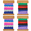 Gorgecraft 4 Cards 2 Styles  Polyester Wavy Fringe Trim Ribbon DIY-GF0009-48A-1