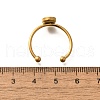 304 Stainless Steel Open Cuff Ring Components STAS-M057-01B-G-3
