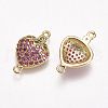 Brass Micro Pave Cubic Zirconia Links ZIRC-A009-26G-2