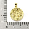 Rack Plating Brass Micro Pave Clear Cubic Zirconia Pendants KK-B091-40G-3