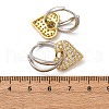 Brass Micro Pave Clear Cubic Zirconia Hoop Earrings EJEW-D322-08PG-01-5