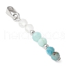Faceted Round Natural Quartz Crystal & Amazonite & Apatite Beaded Pendants PALLOY-JF03529-03-2