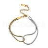 304 Stainless Steel Snake Chain Bracelets for Women BJEW-V012-04GP-2