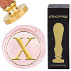 Brass Wax Seal Stamp with Wood Handle AJEW-WH0412-0319-1