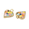 Brass Micro Pave Clear Cubic Zirconia Pendants KK-E068-VB123-2