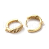 Brass Micro Pave Clear Cubic Zirconia Hoop Earring Findings ZIRC-Q201-24G-2