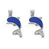 Brass Micro Pave Cubic Zirconia with Enamel Pendants KK-Z103-08P-01-1