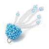 Glass Seed Beaded Jellyfish Pendants PALLOY-MZ00660-04-4