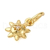 Brass Micro Pave Cubic Zirconia Sun Charms KK-P308-66G-2