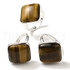 Natural Tiger Eye Adjustable Rings RJEW-H240-01S-21-1