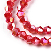 Opaque Solid Color Electroplate Glass Beads Strands EGLA-A039-P2mm-B02-2