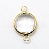 Golden Tone Brass Glass Links connectors GLAA-J011C-G-3