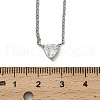 304 Stainless Steel Crystal Cubic Zirconia Triangle Pendant Necklaces for Women NJEW-Z064-02P-5