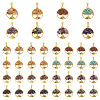 32Pcs 8 Colors Tibetan Style Alloy Pendants PALLOY-FH00018-1