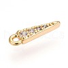 Brass Micro Pave Clear Cubic Zirconia Pendants KK-T075-37G-2