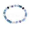 Faceted Round Electroplate Glass Beads Stretch Bracelets for Women BJEW-JB11628-01-2
