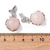 Natural Rose Quartz Round Pendants G-G207-01P-06-3