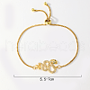 Link Brass Micro Pave Cubic Zirconia Slider Bracelets CY1858-1-4