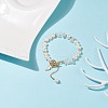 Natural Mixed Stone Chips & Pearl Beaded Bracelet with Enamel Lighting Bolt Charms BJEW-JB08332-M-3