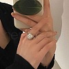 Mother's Day Jewellery Rhodium Plated 925 Sterling Silver Adjustable Rings WG13BF8-01-1