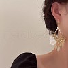 Rhombus Alloy Acrylic Dangle Earrings FS-WGCDEF0-01-3