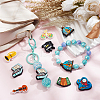 SUNNYCLUE 16Pcs 8 Style Musical Instruments Food Grade Silicone Focal Beads SIL-SC0001-76-4
