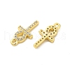 Cross Shape Rack Plating Brass Micro Pave Cubic Zirconia Pendants Charms KK-S396-07D-2