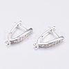 Brass Micro Pave Cubic Zirconia Hoop Earring Findings with Latch Back Closure ZIRC-K075-30P-2