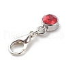 Alloy Rhinestones Birthstone Pendant Decorations HJEW-JM00743-4