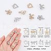 SUPERFINDINGS 16Pcs 8 Style  Rack Plating Brass Micro Pave Cubic Zirconia Charms ZIRC-FH0001-17-5