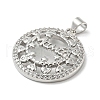 Mother's Day Theme Rack Plating Brass Micro Pave Cubic Zirconia Pendants KK-F869-20P-05-2