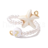 Synthetic Turquoise Adjustable Open Cuff Ring RJEW-JR00883-4
