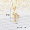 Brass Micro Pave Clear Cubic Zirconia Crown Initial Pendant Necklaces FS-WGD727C-16-1