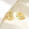 Brass Micro Pave Clear Cubic Zirconia Hoop Earrings EJEW-D311-137G-5