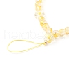Frosted Round Spray Painted Glass Beaded Mobile Straps HJEW-JM00467-04-2