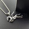 Punk Stainless Steel Flying Horse Pendant Necklaces for Men MG5472-1