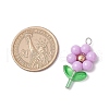 Flower Transparent Acrylic Pendants PALLOY-JF03719-01-2