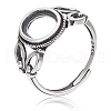 Beebeecraft 1Pc 925 Sterling Silver Adjustable Ring Findings STER-BBC0006-02-1