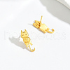S925 Sterling Silver Cat Shape Stud Earrings DX2509-3