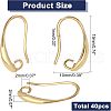 SUPERFINDINGS 40Pcs Brass Earring Hooks KK-FH0004-42-2